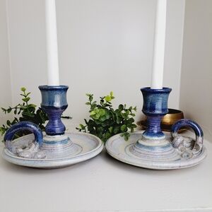 Studio Pottery Chamber Candle Holder Large